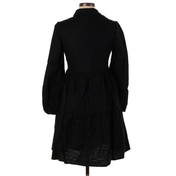 NEW Princess Highway 100% Cotton Take Me Anywhere Black Long Sleeve Shirt Dress - Picture 4 of 10